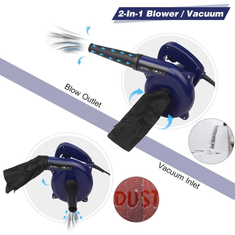 Makute Soffiatore aspiratore elettrico 600W Mini Aspirapolvere Fogl...