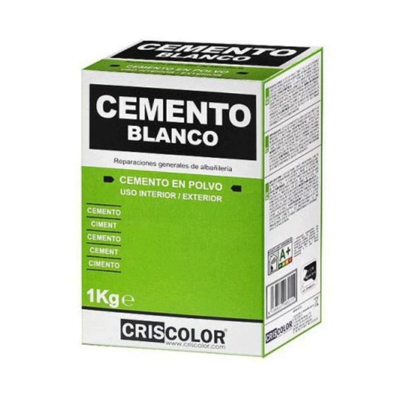 1Kg Cemento Bianco in polvere Criscolor Interno esterno Edilizia presa Rapido