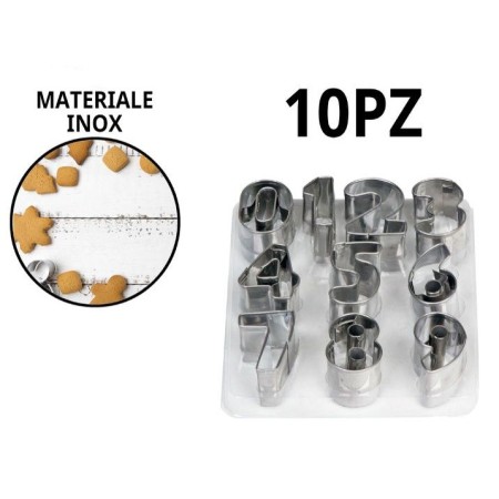 2 pacchi da 10 pz per un totale di 20 formine numero biscotti dolci