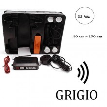 Kit 4 sensori parcheggio grigio cicalino senza display auto furgone retromarcia