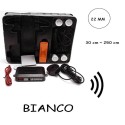 Kit 4 sensori parcheggio bianco cicalino senza display auto furgone retromarcia