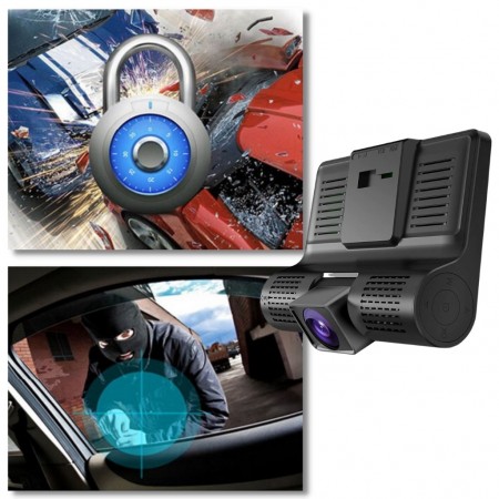 Telecamera videocamera per auto Full HD 1080p DVR monitor LCD DASH CAM 3 lenti