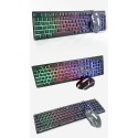 KIT Tastiera Mouse USB CMK-188 Confortevole RGB retroilluminazione PC Gaming Led