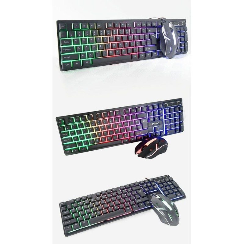 Hongu KIT Tastiera Mouse USB CMK-188 Confortevole RGB retroillumina...
