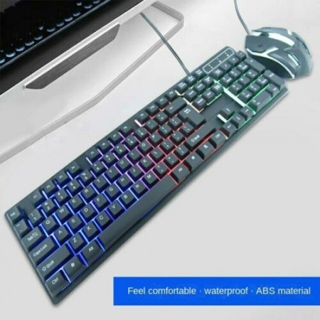 KIT Tastiera Mouse USB CMK-188 Confortevole RGB retroilluminazione PC Gaming Led