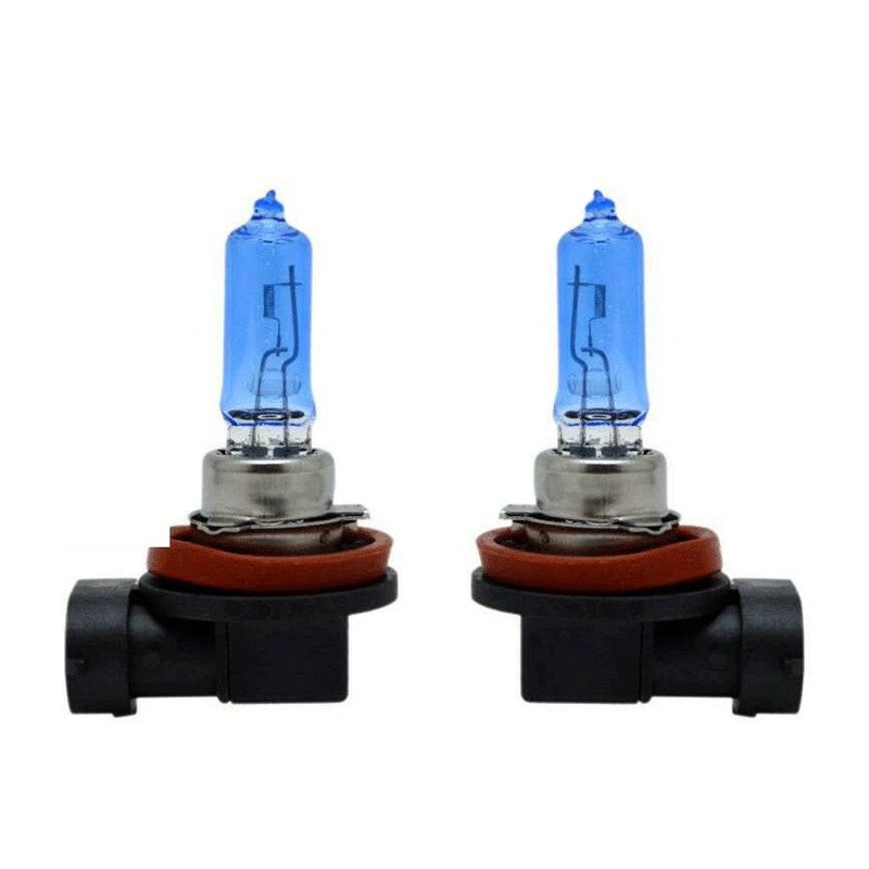 COPPIA FARI LAMPADINE ALOGENE AUTO ATTACCO H11 55W  BIANCO 5500K ALTA LUMINOSITA