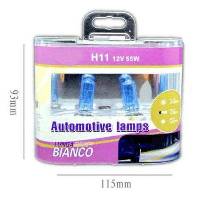 Hongu COPPIA FARI LAMPADINE ALOGENE AUTO ATTACCO H11 55W BIANCO 550...