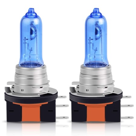 COPPIA FARI LAMPADINE ALOGENE AUTO LAMPADE 12V H15 BIANCO 5500K 55W luci diurne