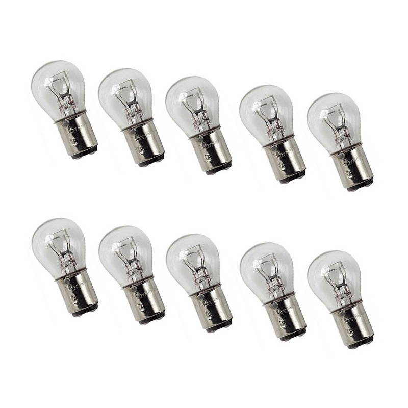 10x Lampade alogene P21 5 W luci 12V 1157 auto fari luce due filamenti bianco