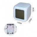 Cubo Orologio Sveglia Digitale Luce LED Multi Colore Termometro Data Bianco