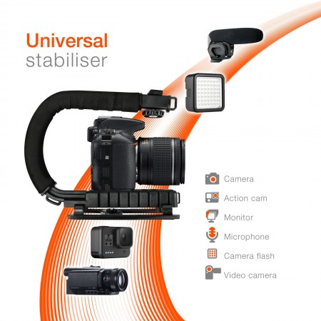 Stabilizzatore staffa U per fotocamera e videocamera supporto portatile maniglia