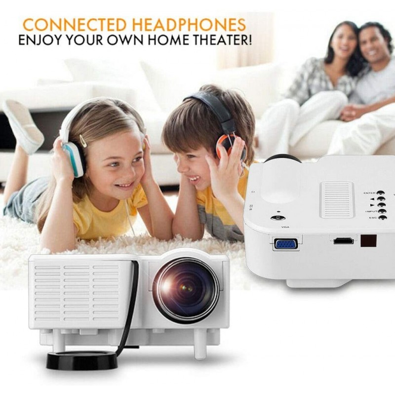 Mini proiettore LED 1080P Full HD Home Theater Cinema AV VGA SD USB...