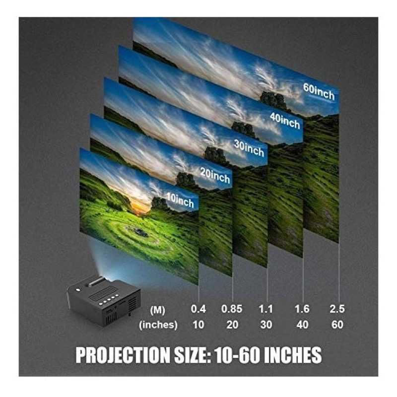 Mini proiettore LED 1080P Full HD Home Theater Cinema AV VGA SD USB...
