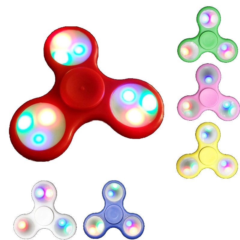 3x fidget spinner antistres cuscinetto sfera rilassante antistress tascabile LED
