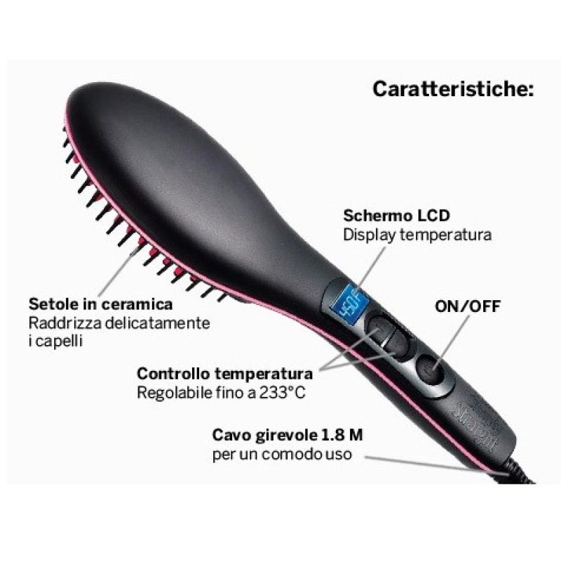 SPAZZOLA LISCIANTE CAPELLI PROFESSIONALE STRAIGHT ARTIFACT IN CERAM...