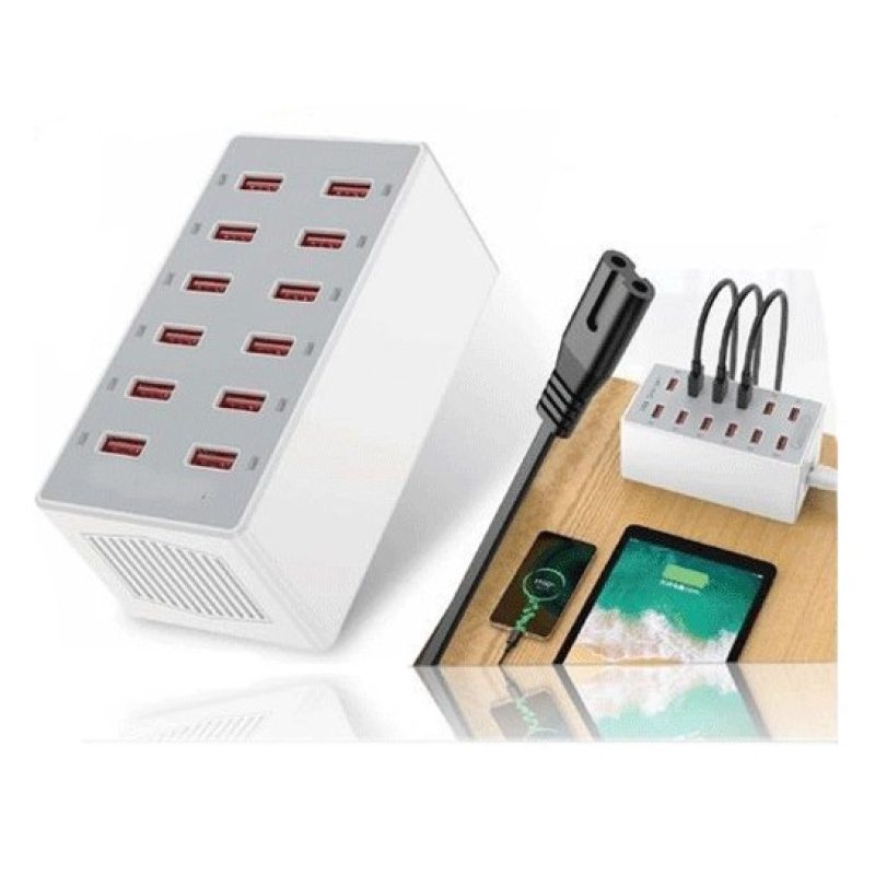 Hongu STAZIONE DI RICARICA VELOCE CARICABATTERIE USB 12 PORTE 60W M...