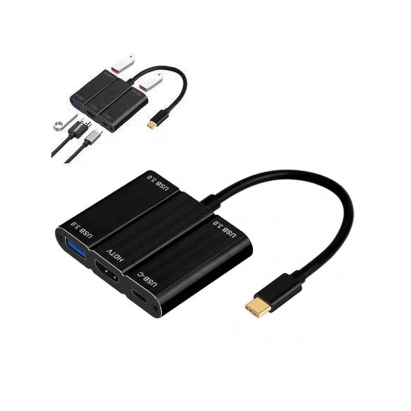 Hongu ADATTATORE Hub USB-C tipo C CAVO USB 3.0 HDMI 4K MacBook PC N...