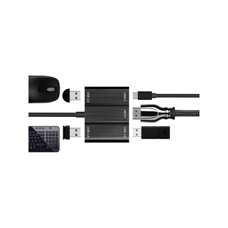 Hongu ADATTATORE Hub USB-C tipo C CAVO USB 3.0 HDMI 4K MacBook PC N...