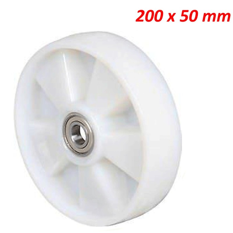RUOTA RICAMBIO RUOTE CARRELLO TRANSPALLET 180 200*50 PLASTICA NYLON...
