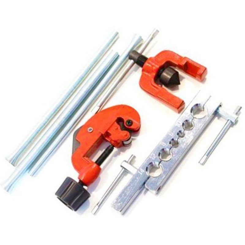 Iron Set pagliettatrice piegatubi taglia tubi kit 6 pezzi svasatric...