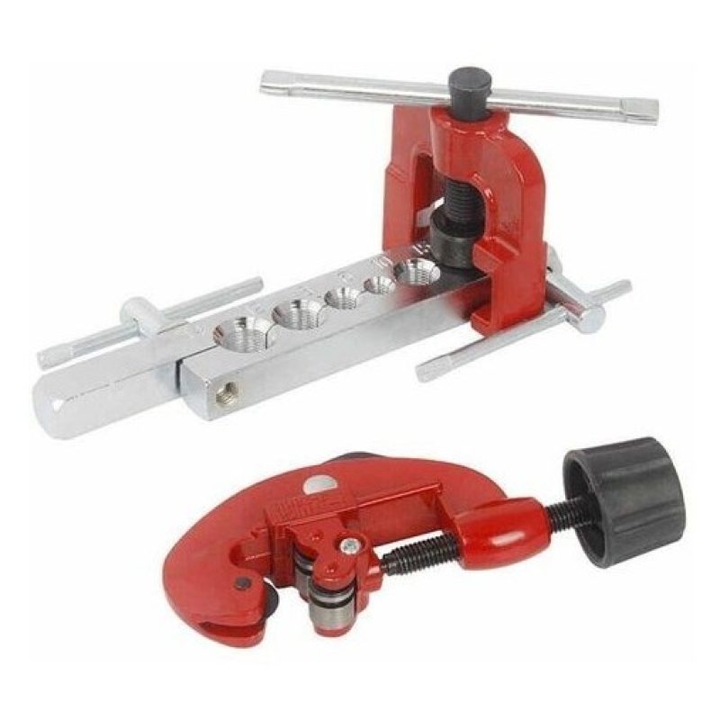 Iron Set pagliettatrice piegatubi taglia tubi kit 6 pezzi svasatric...