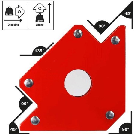 SQUADRA MAGNETICA PER SALDATURA POSIZIONATORE SUPPORTO ANGOLARE CALAMITA 22 KG