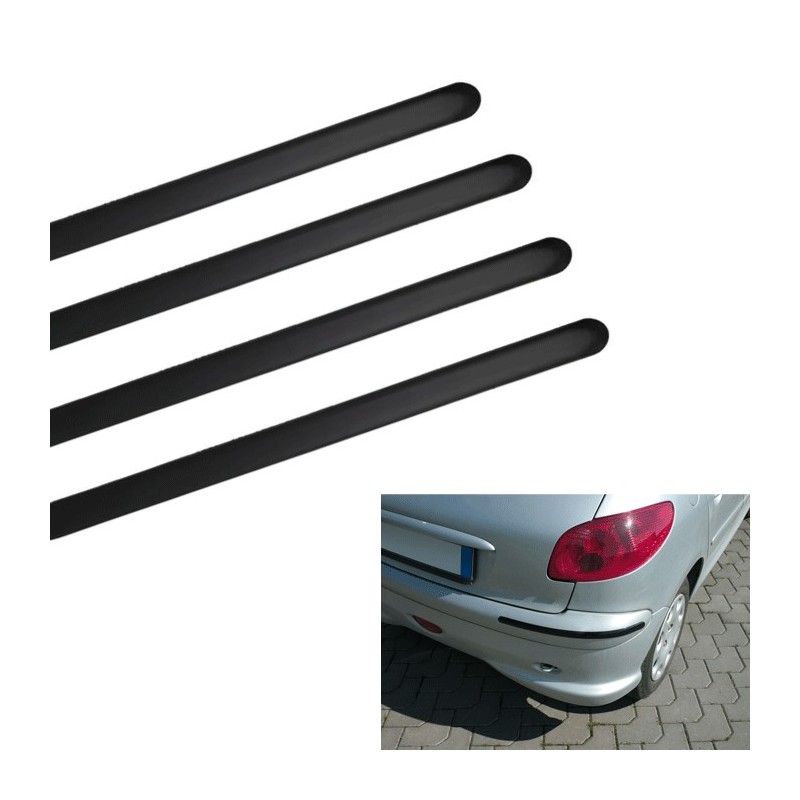 4 Auto Paraurti Posteriore Bordo Protezione Adesivo nero 260x15mm universale