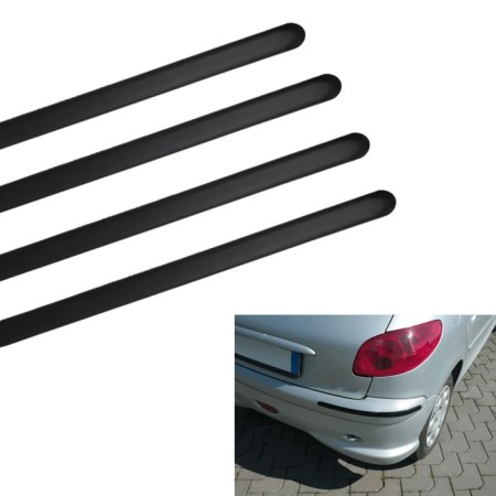 4 Auto Paraurti Posteriore Bordo Protezione Adesivo nero 260x15mm universale