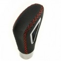 POMELLO LEVA CAMBIO MARCE AUTO NERO SIMIL PELLE UNIVERSALE SPORTIVO BASE METALLO