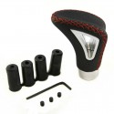 POMELLO LEVA CAMBIO MARCE AUTO NERO SIMIL PELLE UNIVERSALE SPORTIVO BASE METALLO