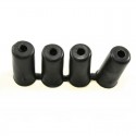 POMELLO LEVA CAMBIO MARCE AUTO NERO SIMIL PELLE UNIVERSALE SPORTIVO BASE METALLO