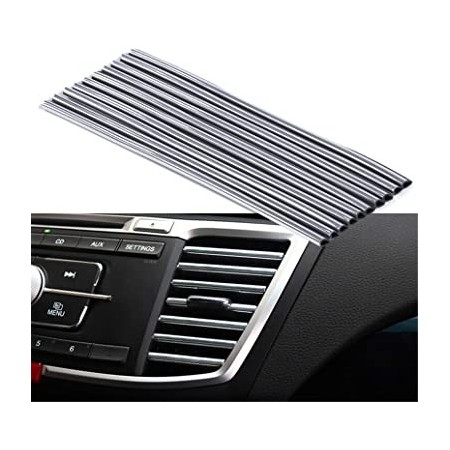10 strisce cromate bocchette aria condizionata bordi universali griglia auto
