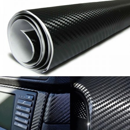 Rotolo Adesivo Effetto Carbonio 3D Pellicola Auto 152x150cm Sticker tuning moto