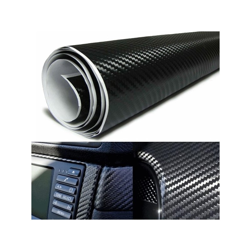 Rotolo Adesivo Effetto Carbonio 3D Pellicola Auto 152x150cm Sticker tuning moto