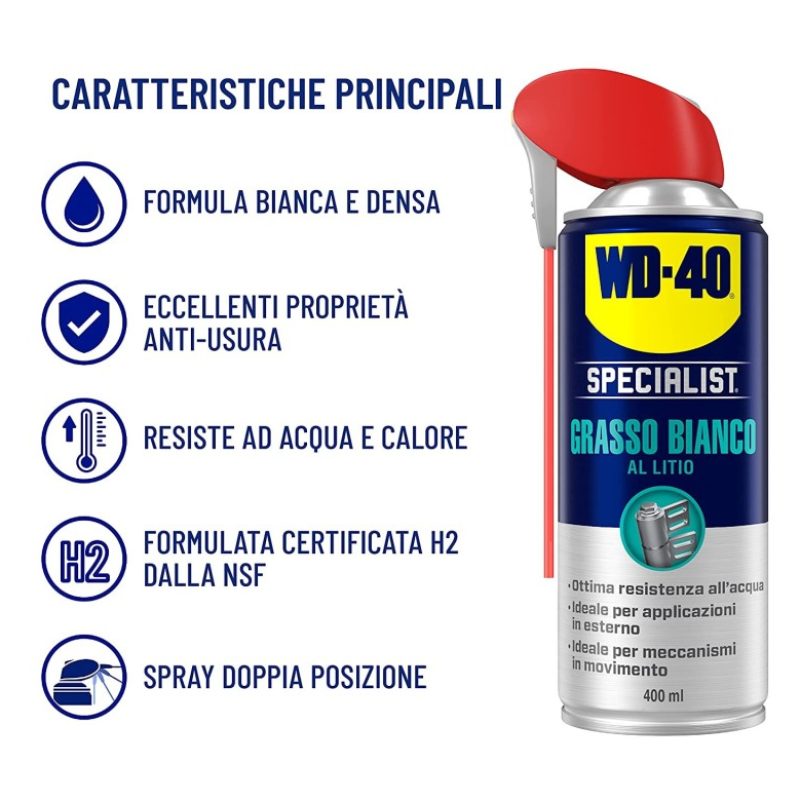 WD WD40 GRASSO SPRAY Lubrificante multifunzione 400ml Specialist Bi...
