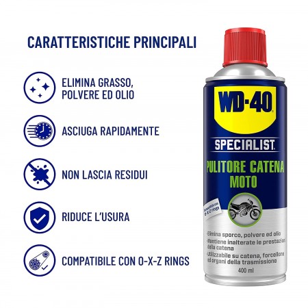WD-40 Specialist moto pulitore catena 400 ml pulisci pulizia universale