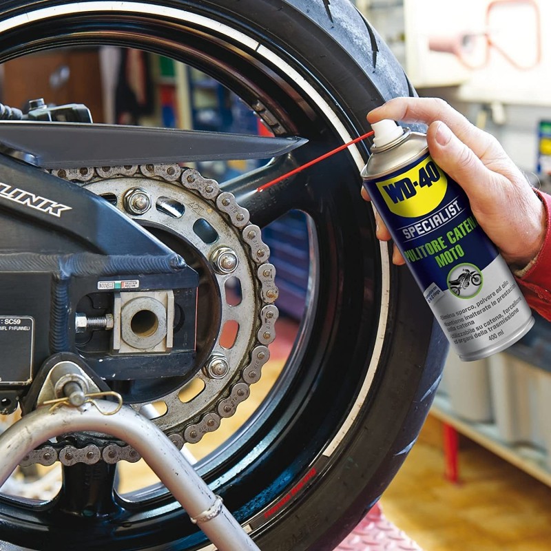 WD WD-40 Specialist moto pulitore catena 400 ml pulisci pulizia uni...