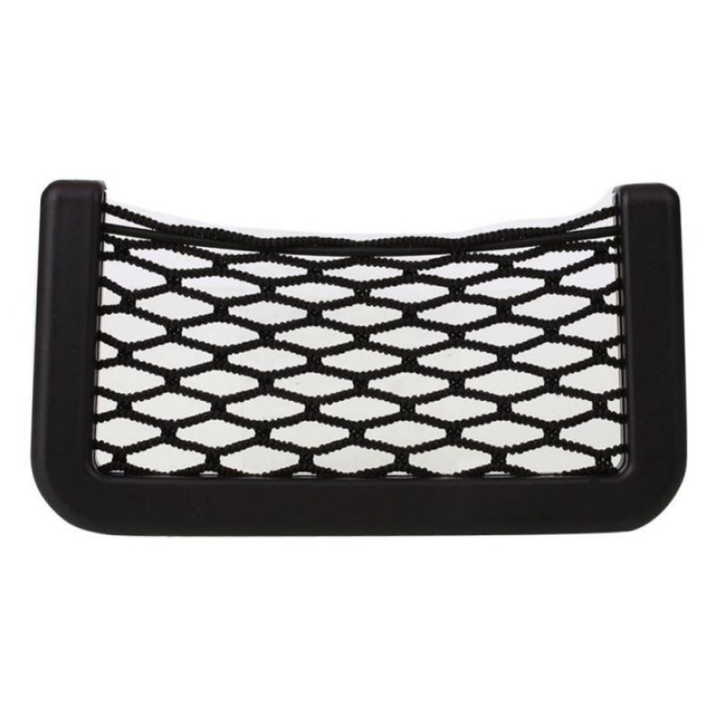 Tasca adesiva porta oggetti rete elasticizzata e plastica da auto porta telefono
