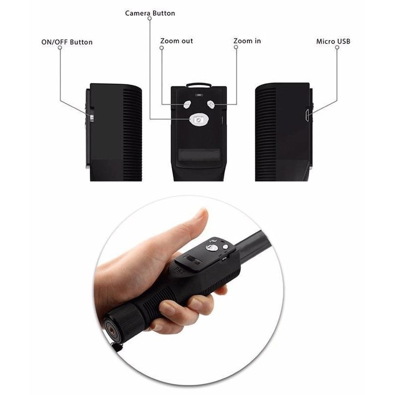 BASTONE ASTA SELFIE TELECOMANDO BLUETOOTH IPHONE IOS ANDROID STICK ...