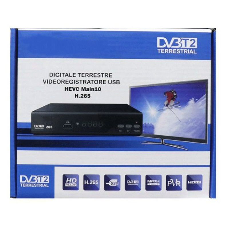 Hongu Decoder Digitale Terrestre DVB T2 HDMI DVB-T2 HEVC H265 Ricev...
