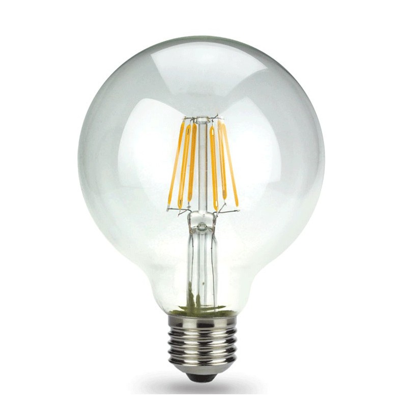 E27 Lampadina luce calda 3000K illuminazione LED casa lampada 6W Filamento Globo