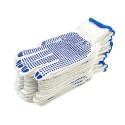 12 PAIA GUANTI  DA LAVORO PROFESSIONALI GIARDINO BIANCO COTONE GOMMA ANTISCIVOLO