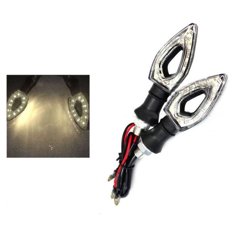 4x frecce moto universali LED indicatori direzione luce ambra gialla tuning