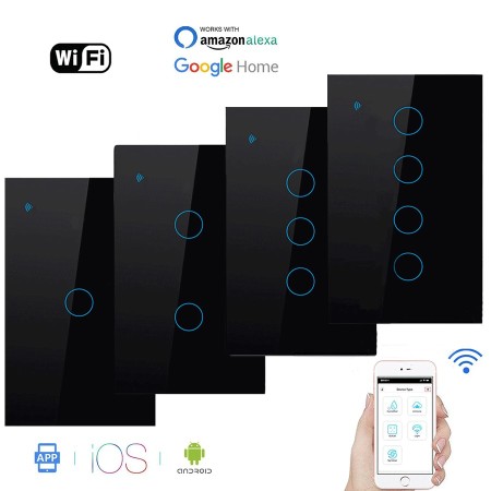 1/2/3/4 Gang Wi-Fi Smart Touch parete interruttore della luce Alexa Google Home