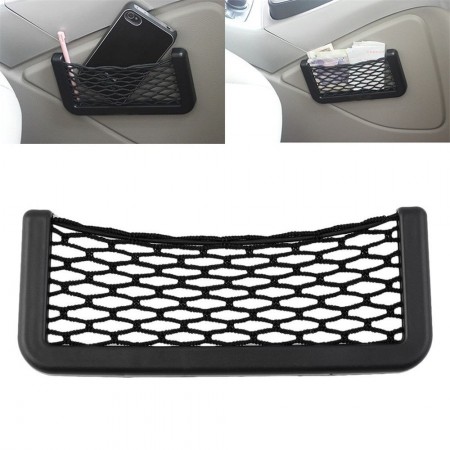 Tasca larga adesiva porta oggetti net elasticizzata plastica auto porta telefono