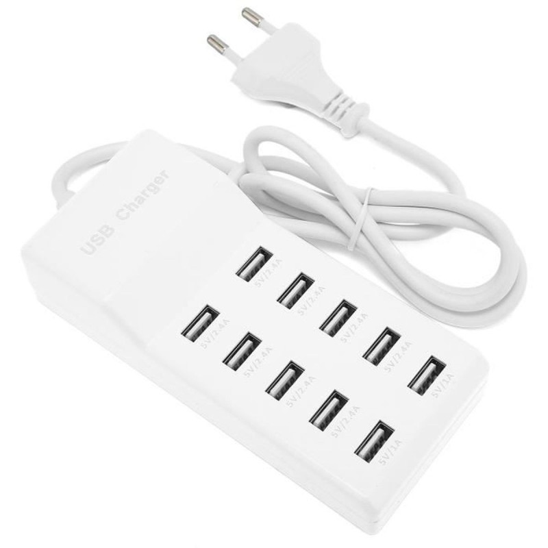 Multipresa Caricatore Stazione di ricarica Rapida 10 porte USB 50W 10A Docking