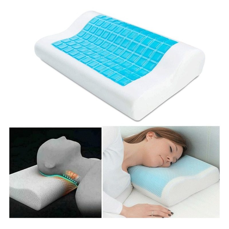 Hongu Cuscino Cervicale Memory Foam Gel Guanciale Letto Ortopedico ...