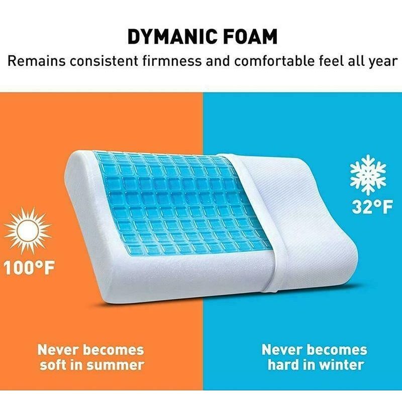 Hongu Cuscino Cervicale Memory Foam Gel Guanciale Letto Ortopedico ...