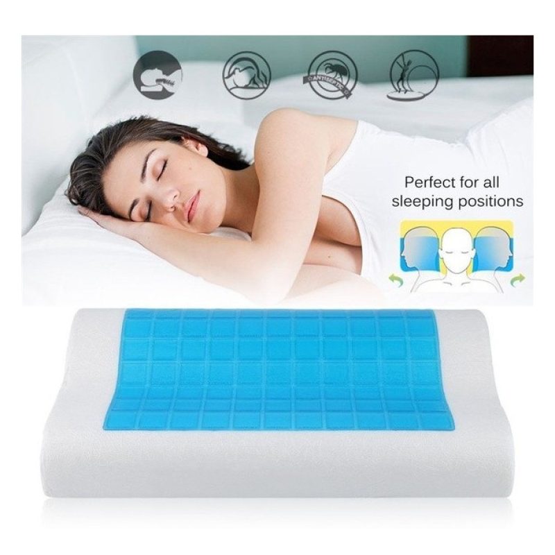 Hongu Cuscino Cervicale Memory Foam Gel Guanciale Letto Ortopedico ...