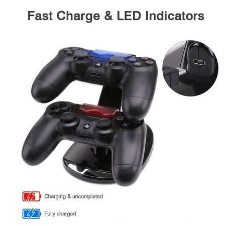 CARICATORE CONTROLLER PLAYSTATION 4 DOPPIA STAZIONE DOCKS PS4 JOYSTICK RICARICA